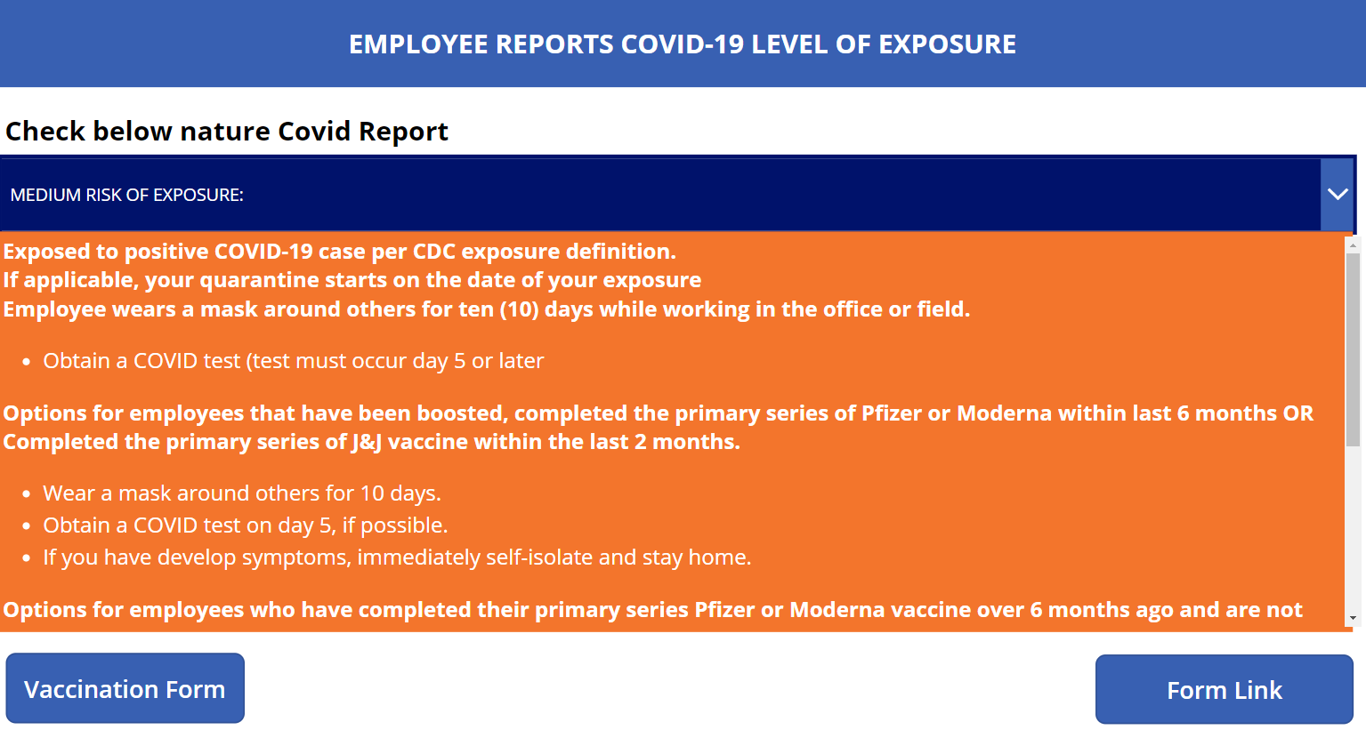 Medium Risk Exposure