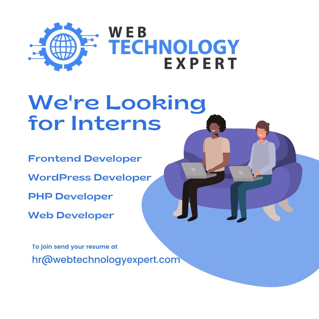 WordPress Intern Wanted: Join Our Team and Build Your Web Development Skills! Job Interns for web developers & WordPress